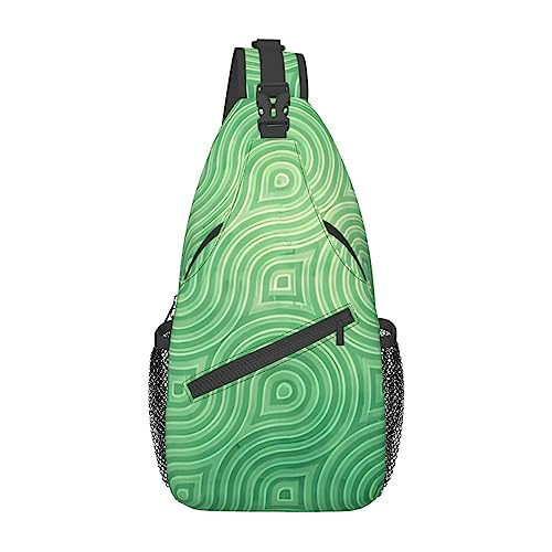 Grüne Kurve Textur Fanny Pack für Mann Frauen Hüfttasche Verstellbarer Gürtel Casual Brust Tasche Bauchtaschen für Reisen Sport Laufen Wandern Hüfttaschen, Schwarz , Einheitsgröße von QQLADY