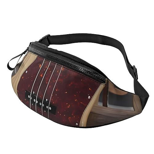 Gürteltasche für Gitarre, Musikinstrument, für Herren und Damen, verstellbarer Gürtel, lässige Brusttasche, Bauchtaschen für Reisen, Sport, Laufen, Wandern, Hüfttaschen, Schwarz , Einheitsgröße von QQLADY