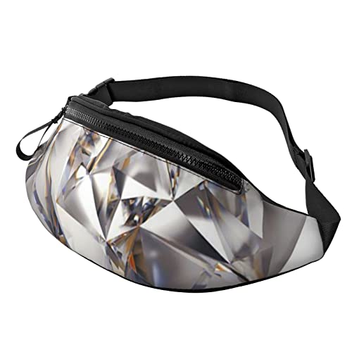 Gürteltasche mit Glitzer, abstraktes Diamant-Kristallmuster, für Herren und Damen, verstellbarer Gürtel, lässige Brusttasche, Bauchtaschen für Reisen, Sport, Laufen, Wandern, Hüfttaschen, Schwarz , von QQLADY