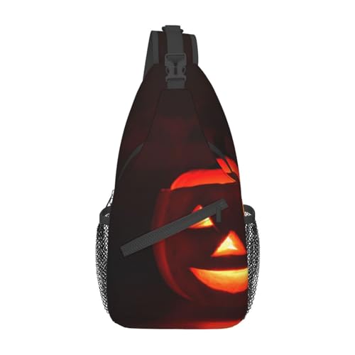 Halloween Kürbis Bauchtasche für Mann Frauen Hüfttasche Verstellbarer Gürtel Lässige Brusttasche Bauchtaschen für Reisen Sport Laufen Wandern Hüfttaschen, Schwarz , Einheitsgröße von QQLADY