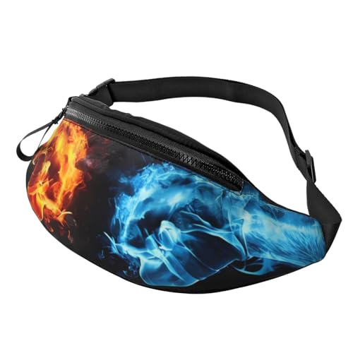 Ice and Fire Boxing Fanny Pack for Man Women Waist Bag Adjustable Belt Casual Chest Bag Bum Bags for Travel Sports Running Hiking Waist Packs, Schwarz , Einheitsgröße von QQLADY