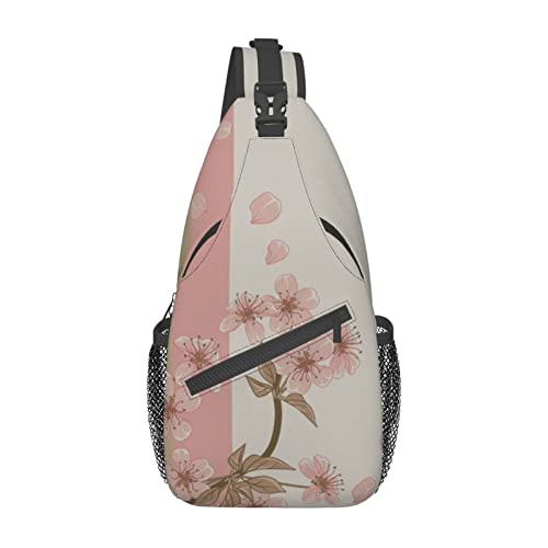 Japanische romantische Kirsche Bauchtasche für Mann Frauen Hüfttasche Verstellbarer Gürtel Lässige Brusttasche Bauchtaschen für Reisen Sport Laufen Wandern Hüfttaschen, Schwarz , Einheitsgröße von QQLADY