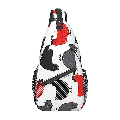 Kreative Cartoon Huhn Fanny Pack für Mann Frauen Taille Tasche Verstellbarer Gürtel Casual Brust Tasche Bauchtaschen für Reisen Sport Laufen Wandern Taille Packs, Schwarz , Einheitsgröße von QQLADY