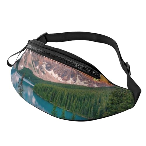 Lake Landscape Fanny Pack for Man Women Waist Bag Adjustable Belt Casual Chest Bag Bum Bags for Travel Sports Running Hiking Waist Packs, Schwarz , Einheitsgröße von QQLADY