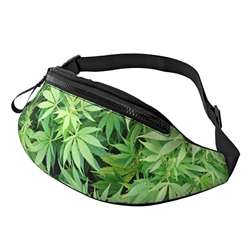 Leaves Plants Fanny Pack for Man Women Waist Bag Adjustable Belt Casual Chest Bag Bum Bags for Travel Sports Running Hiking Waist Packs, Schwarz , Einheitsgröße von QQLADY