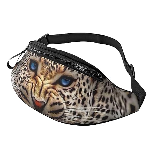 Leopard Bauchtasche für Mann Frauen Hüfttasche Verstellbarer Gürtel Lässige Brusttasche Bauchtaschen für Reisen Sport Laufen Wandern Hüfttaschen, Schwarz , Einheitsgröße von QQLADY