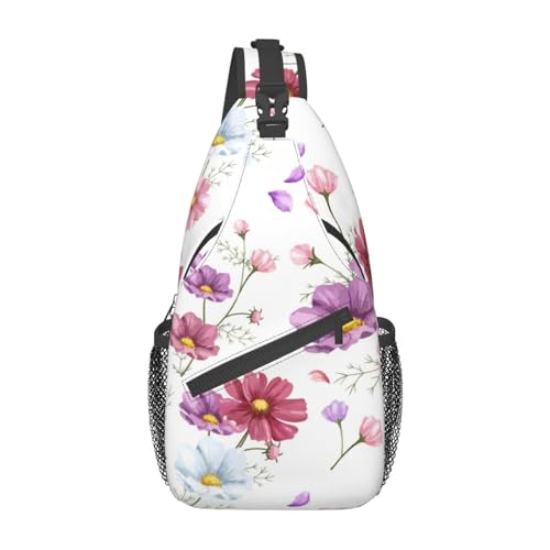 Little Flower Bauchtasche für Herren und Damen, verstellbarer Gürtel, lässige Brusttasche, Bauchtaschen für Reisen, Sport, Laufen, Wandern, Hüfttaschen, Schwarz , Einheitsgröße von QQLADY