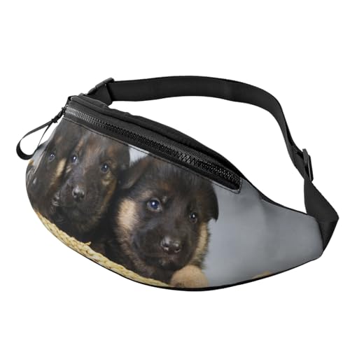 Little German Shepherd Dog Fanny Pack for Man Women Waist Bag Adjustable Belt Casual Chest Bag Bum Bags for Travel Sports Running Hiking Waist Packs, Schwarz , Einheitsgröße von QQLADY