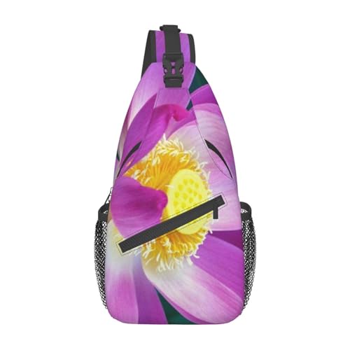 Lotus Flower Fanny Pack for Man Women Waist Bag Adjustable Belt Casual Chest Bag Bum Bags for Travel Sports Running Hiking Waist Packs, Schwarz , Einheitsgröße von QQLADY