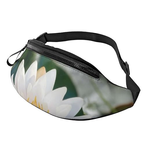 Lotus Pond Fanny Pack für Mann Frauen Hüfttasche Verstellbarer Gürtel Lässige Brusttasche Bauchtaschen für Reisen Sport Laufen Wandern Hüfttaschen, Schwarz , Einheitsgröße von QQLADY