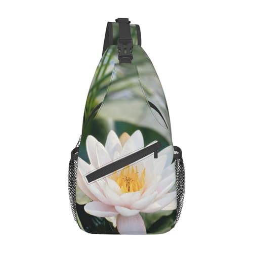 Lotus Pond Fanny Pack für Mann Frauen Hüfttasche Verstellbarer Gürtel Lässige Brusttasche Bauchtaschen für Reisen Sport Laufen Wandern Hüfttaschen, Schwarz , Einheitsgröße von QQLADY