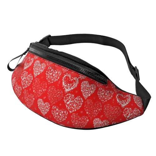 Love Fanny Pack for Man Women Waist Bag Adjustable Belt Casual Chest Bag Bum Bags for Travel Sports Running Hiking Waist Packs, Schwarz , Einheitsgröße von QQLADY