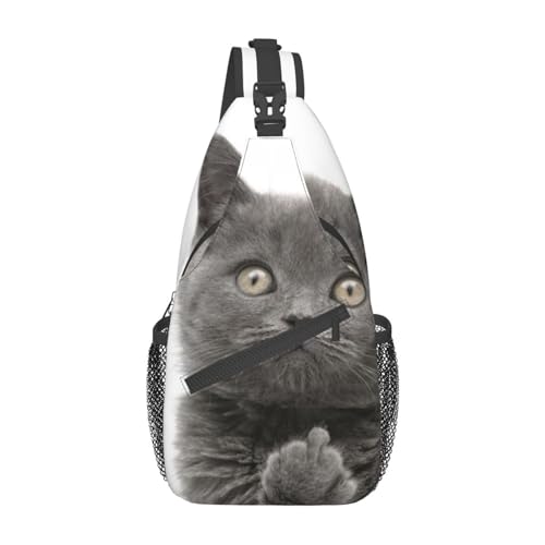 Lustige Katzen Bauchtasche für Mann Frauen Hüfttasche Verstellbarer Gürtel Lässige Brusttasche Bauchtaschen für Reisen Sport Laufen Wandern Hüfttaschen, Schwarz , Einheitsgröße von QQLADY