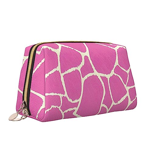 Make-up-Tasche mit Giraffenstruktur, Leder, große Kapazität, Reise-Kosmetiktaschen, Öffnung, Make-up-Tasche, tragbar, wasserdicht, Kulturbeutel für Frauen und Mädchen, Kosmetik-Organizer, weiß, von QQLADY