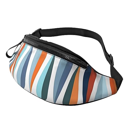 Mid Century Modern Teardrop Fanny Pack for Man Women Waist Bag Adjustable Belt Casual Chest Bag Bum Bags for Travel Sports Running Hiking Waist Packs, Schwarz , Einheitsgröße von QQLADY