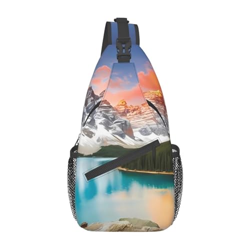 National Park Bauchtasche für Herren Damen Hüfttasche Verstellbarer Gürtel Lässige Brusttasche Bauchtaschen für Reisen Sport Laufen Wandern Hüfttaschen, Schwarz , Einheitsgröße von QQLADY