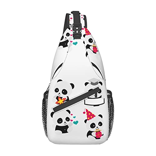 Niedliche Baby-Panda-Bauchtasche für Männer und Frauen, verstellbarer Gürtel, lässige Brusttasche, Bauchtaschen für Reisen, Sport, Laufen, Wandern, Hüfttaschen, Schwarz, Einheitsgröße von QQLADY