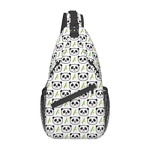 Niedliche Panda Bambus Bauchtasche für Mann Frauen Hüfttasche Verstellbarer Gürtel Lässige Brusttasche Bauchtaschen für Reisen Sport Laufen Wandern Hüfttaschen, Schwarz , Einheitsgröße von QQLADY