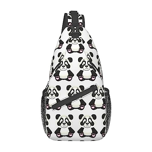 Niedliche Panda-Bauchtasche für Herren und Damen, verstellbarer Gürtel, lässige Brusttasche, Bauchtaschen für Reisen, Sport, Laufen, Wandern, Hüfttaschen, Schwarz , Einheitsgröße von QQLADY