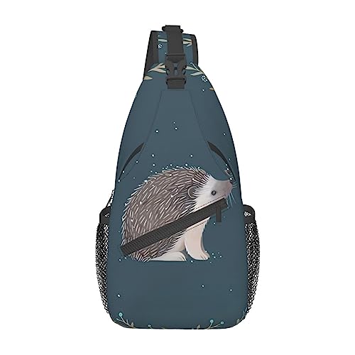 Niedliche kleine Igel Bauchtasche für Mann Frauen Hüfttasche Verstellbarer Gürtel Lässige Brusttasche Bauchtaschen für Reisen Sport Laufen Wandern Hüfttaschen, Schwarz , Einheitsgröße von QQLADY