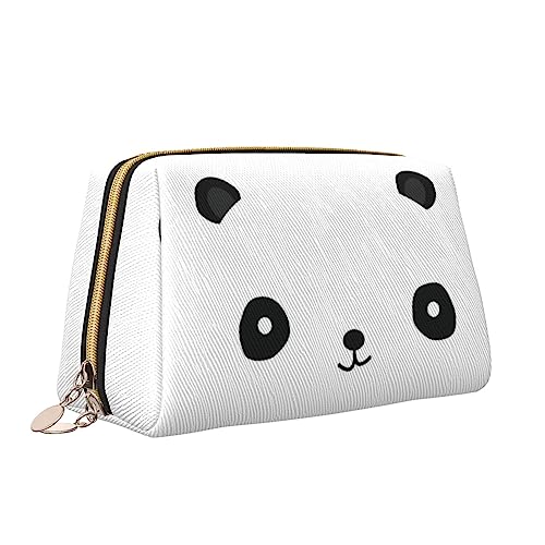 Niedlicher Panda-Leder-Make-up-Tasche, große Kapazität, Reise-Kosmetiktaschen, Öffnung, Make-up-Tasche, tragbar, wasserdicht, Kulturbeutel für Frauen und Mädchen, Kosmetik-Organizer, weiß, von QQLADY