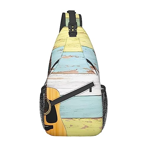 Nizza Guitar Fanny Pack for Man Women Waist Bag Adjustable Belt Casual Chest Bag Bum Bags for Travel Sports Running Hiking Waist Packs, Schwarz , Einheitsgröße von QQLADY