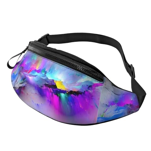 Northern Lights Painting Fanny Pack for Man Women Waist Bag Adjustable Belt Casual Chest Bag Bum Bags for Travel Sports Running Hiking Waist Packs, Schwarz , Einheitsgröße von QQLADY