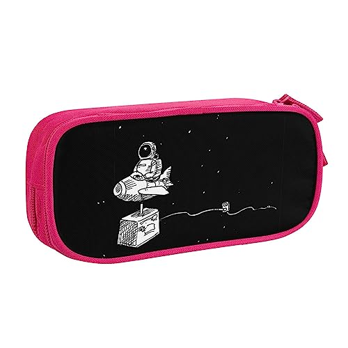 QQLADY Astronaut Galaxy Großes Federmäppchen Federmäppchen mit Reißverschlussfächern Stifttasche Ästhetisches Federmäppchen für Erwachsene Federmäppchen Stifteetui für Büro, rose, Einheitsgröße, von QQLADY