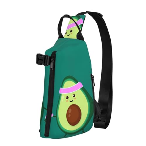 QQLADY Avocado Sling Bag für Damen Herren Sling Rucksack Reise Sling Bag Wandern Brusttasche Daypack Umhängetasche, Schwarz , One size von QQLADY
