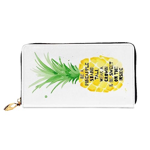 QQLADY Be a Pineapple Damen-Geldbörse aus Leder, langer Reißverschluss, Clutch, Geldbörse für Damen und Mädchen, Handy-Geldbörse, Schwarz , Einheitsgröße, Klassisch von QQLADY