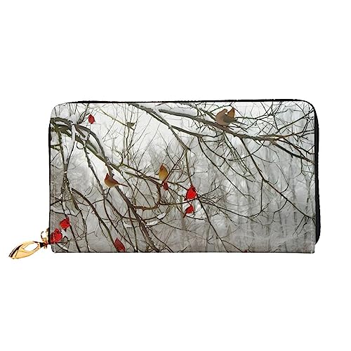 QQLADY Birch Trees Damen Leder Geldbörse Lange Reißverschluss Um Geldbörse Clutch Geldbörse für Damen Mädchen Handy Geldbörse, Schwarz , Einheitsgröße, Klassisch von QQLADY