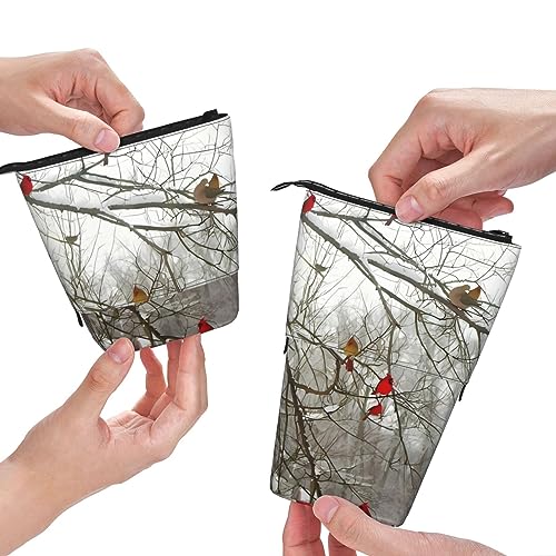 QQLADY Birke Trees Standing Pencil Case Pen Holder Pop up Pencil Pouch Stationery Pouch Stationery Pen Case Pen Pouch Pencil Holder Stationery Organizer for Office Women Men, Schwarz , Einheitsgröße von QQLADY