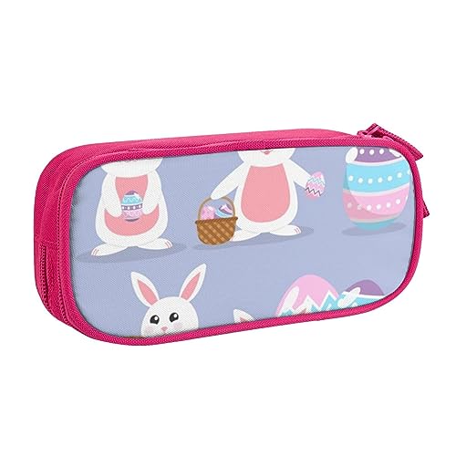 QQLADY Cartoon Rabbit Große Federmäppchen Federmäppchen mit Reißverschlussfächern Stifttasche Ästhetisches Federmäppchen für Erwachsene Federmäppchen Stifteetui für Büro, rose, Einheitsgröße, von QQLADY