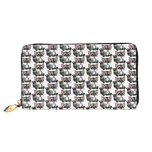 QQLADY Cartoon Waschbär Frauen Leder Geldbörse Lange Reißverschluss um Geldbörse Clutch Brieftasche für Damen Mädchen Telefon Geldbörse, Schwarz , Einheitsgröße, Klassisch von QQLADY