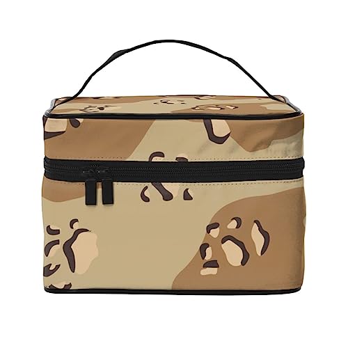 QQLADY Desert Camo Make-up-Tasche, große Reise-Make-up-Tasche, Organizer, Kosmetiktaschen für Frauen, waschbare Make-up-Tasche, Make-up-Organizer, Kulturbeutel für Mädchen, Schwarz, Einheitsgröße, von QQLADY