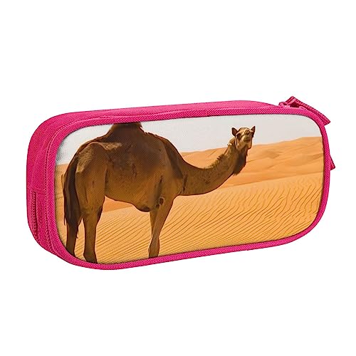 QQLADY Desert Sand Camel Großes Federmäppchen Federmäppchen mit Reißverschlussfächern Stifttasche Ästhetisches Federmäppchen für Erwachsene Federmäppchen Stifteetui für Büro, rose, Einheitsgröße, von QQLADY