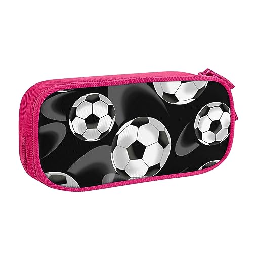 QQLADY Fußball Schwarz Großes Federmäppchen Federmäppchen mit Reißverschlussfächern Stifttasche Ästhetisches Federmäppchen für Erwachsene Federmäppchen Stifteetui für Büro, rose, Einheitsgröße, von QQLADY