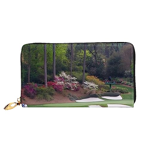 QQLADY Golfplatz Damen Leder Geldbörse Lange Reißverschluss Um Geldbörse Clutch Geldbörse für Damen Mädchen Handy Geldbörse, Schwarz , Einheitsgröße, Klassisch von QQLADY