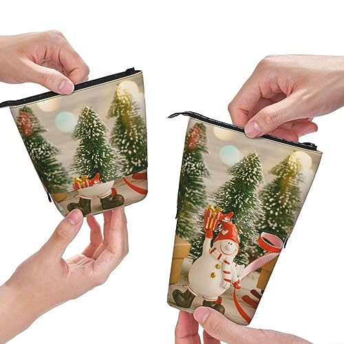 QQLADY Holiday Christmas Stars Standing Pencil Case Pen Holder Pop up Pencil Pouch Stationery Pouch Stationery Pen Case Pen Pouch Pencil Holder Stationery Organizer for Office Women Men, Schwarz , von QQLADY