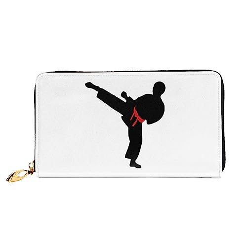 QQLADY Karate Boy Changeable Gürtel Farbe frauen Leder Geldbörse Lange Reißverschluss um Geldbörse Kupplung Brieftasche für Damen Mädchen Telefon Geldbörse, Schwarz , Einheitsgröße, Klassisch von QQLADY