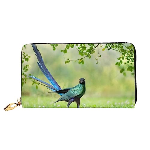 QQLADY Love Birds Damen-Geldbörse aus Leder, langer Reißverschluss, Clutch-Geldbörse für Damen und Mädchen, Handy-Geldbörse, Schwarz , Einheitsgröße, Klassisch von QQLADY