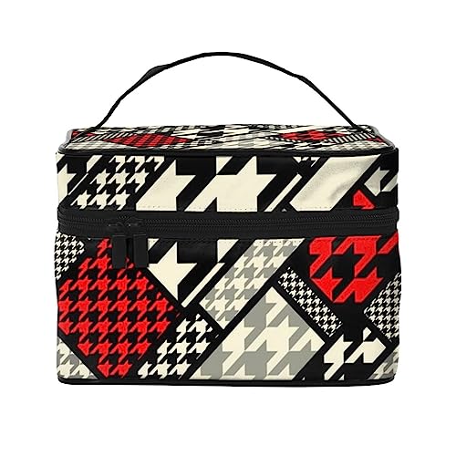 QQLADY Make-up-Tasche mit diagonalem geometrischem Muster, große Reise-Make-up-Tasche, Organizer, Kosmetiktaschen für Frauen, waschbar, Make-up-Tasche, Make-up-Organizer, Kulturbeutel für Mädchen, von QQLADY