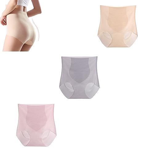 QQLADY Nahtlose Shaping-Slips aus Eisseide mit hoher Taille, 2023Neue Ice Silk Ion Repair Shaping-Unterwäsche (3PCS-b,L) von QQLADY