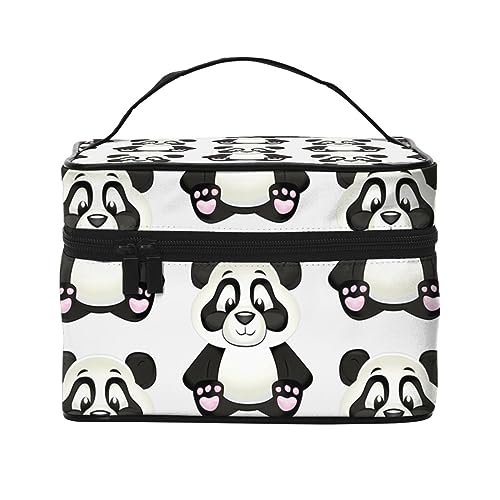 QQLADY Niedlicher Panda-Make-up-Tasche, große Reise-Make-up-Tasche, Organizer, Kosmetiktaschen für Frauen, waschbare Make-up-Tasche, Make-up-Organizer, Kulturbeutel für Mädchen, Schwarz, von QQLADY