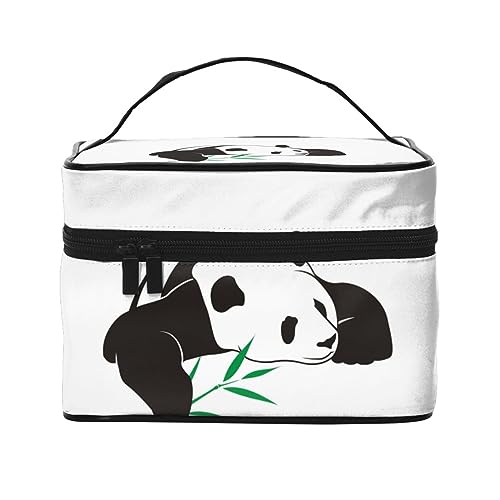 QQLADY Niedlicher Panda-Make-up-Tasche, große Reise-Make-up-Tasche, Organizer, Kosmetiktaschen für Frauen, waschbare Make-up-Tasche, Make-up-Organizer, Kulturbeutel für Mädchen, Schwarz, von QQLADY