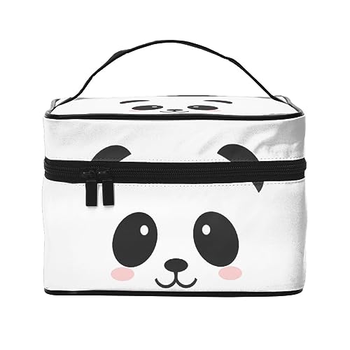 QQLADY Niedlicher weißer Panda-Make-up-Tasche, große Reise-Make-up-Tasche, Organizer, Kosmetiktaschen für Frauen, waschbare Make-up-Tasche, Make-up-Organizer, Kulturbeutel für Mädchen, Schwarz, von QQLADY