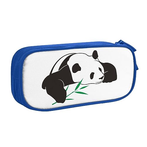 QQLADY Niedliches Panda, großes Federmäppchen, Federmäppchen mit Reißverschlussfächern, Stifttasche, ästhetisches Federmäppchen für Erwachsene, Federmäppchen für Büro, blau, Einheitsgröße, von QQLADY