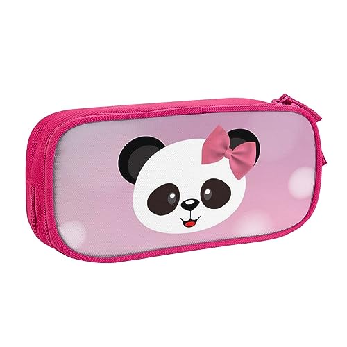 QQLADY Niedliches Panda Große Federmäppchen Federmäppchen mit Reißverschlussfächern Stiftetasche Ästhetisches Federmäppchen für Erwachsene Federmäppchen Stifteetui für Büro, rose, Einheitsgröße, von QQLADY