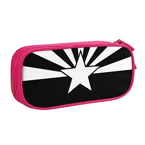 QQLADY Schwarze Arizona-Flagge, großes Federmäppchen, Federmäppchen mit Reißverschlussfächern, Stifttasche, ästhetisches Federmäppchen für Erwachsene, Federmäppchen für Büro, rose, Einheitsgröße, von QQLADY