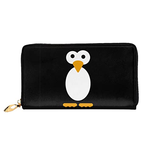 QQLADY Süße Pinguin Damen Leder Geldbörse Lange Reißverschluss um Geldbörse Clutch Brieftasche für Damen Mädchen Handy Geldbörse, Schwarz , Einheitsgröße, Klassisch von QQLADY